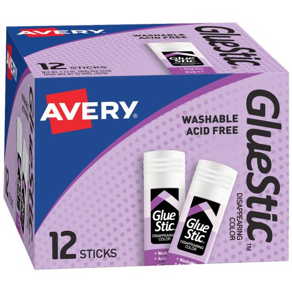 Avery(R) Glue Stic Disappearing Purple Color, 1.27 oz., Permanent, 1/EA